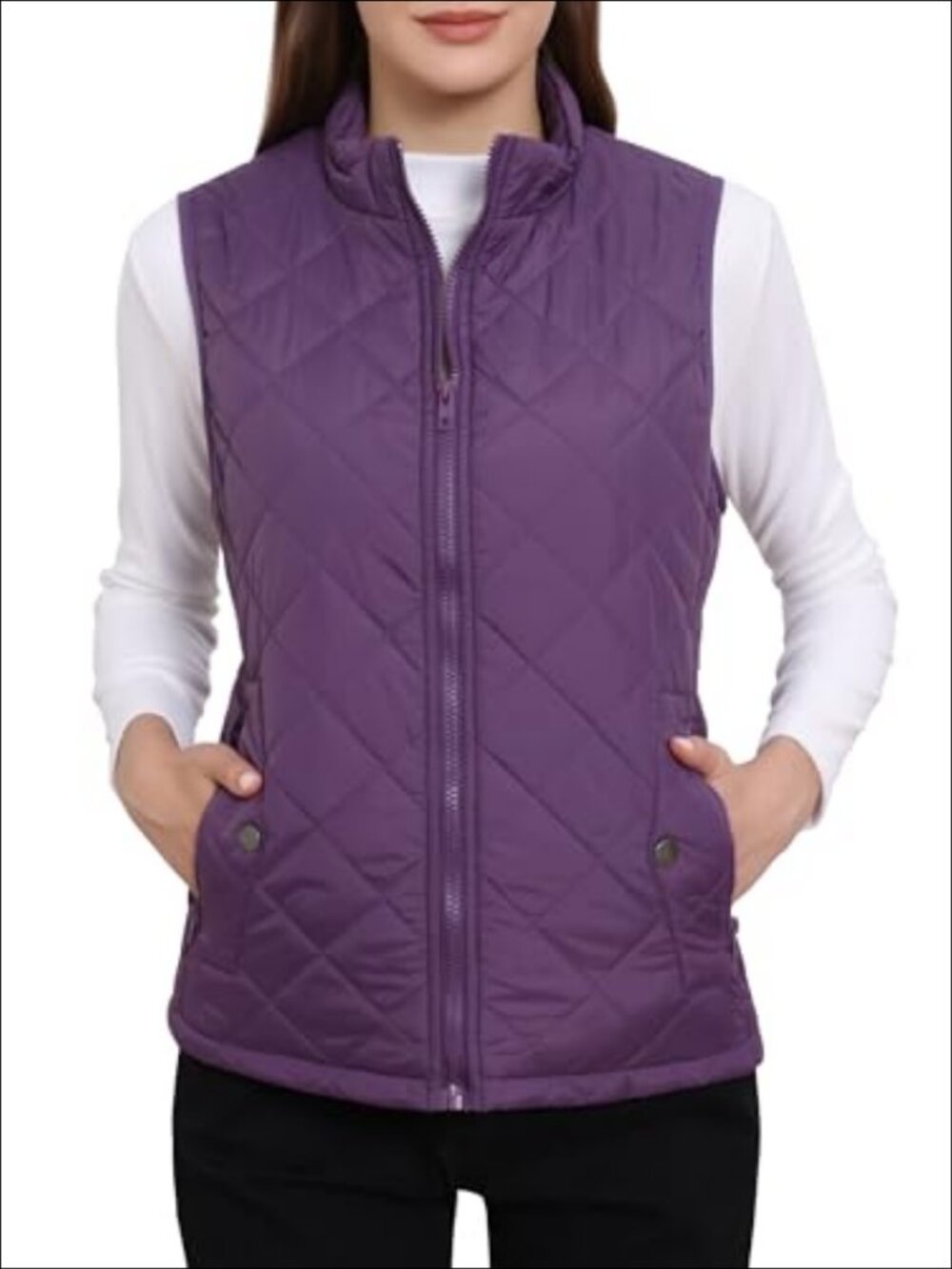 Women's Lightweight Puffer Vest Sleeveless Zip Up Padded Gilet